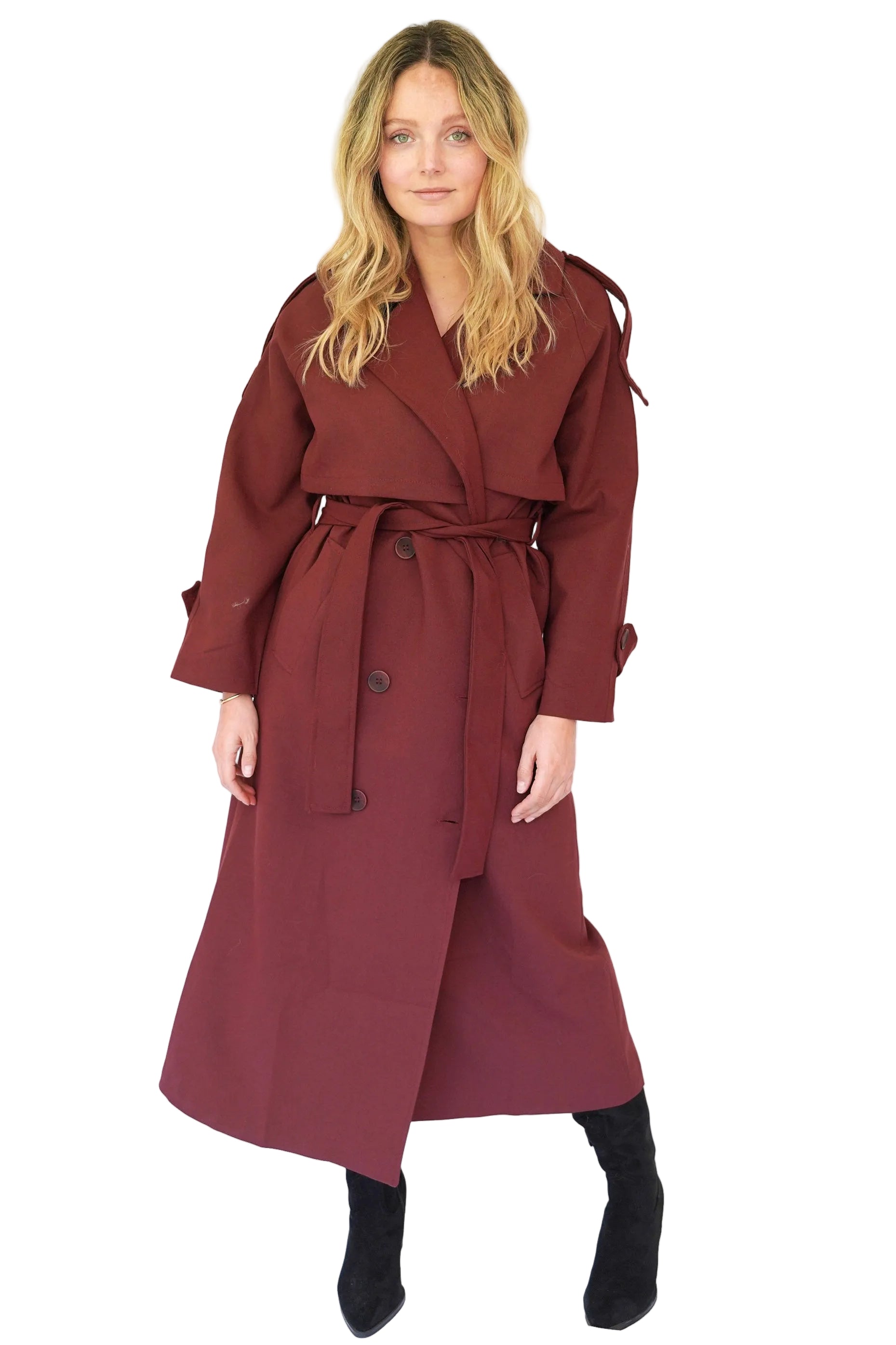 Abrigo trench burgundy