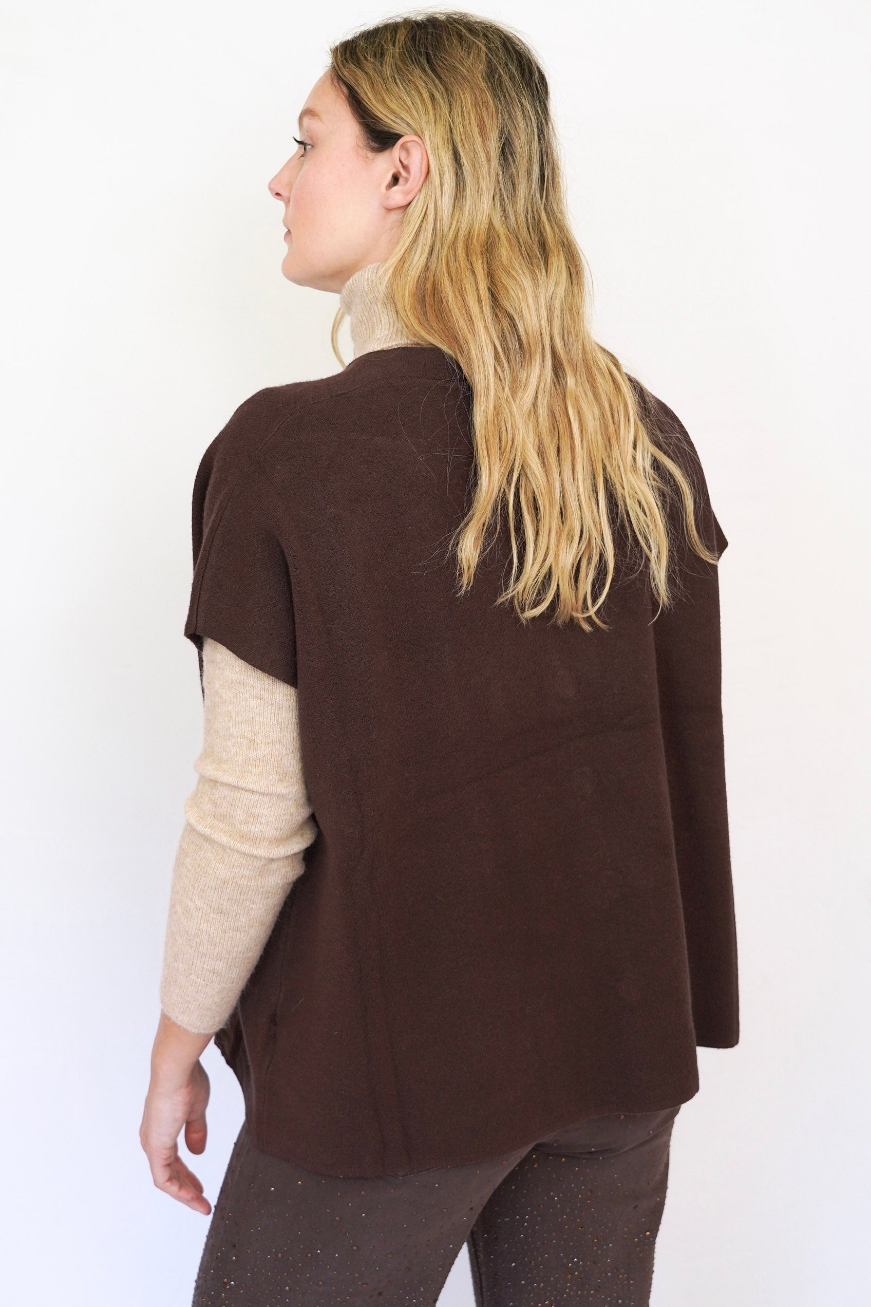 Chaleco cardigan chocolate