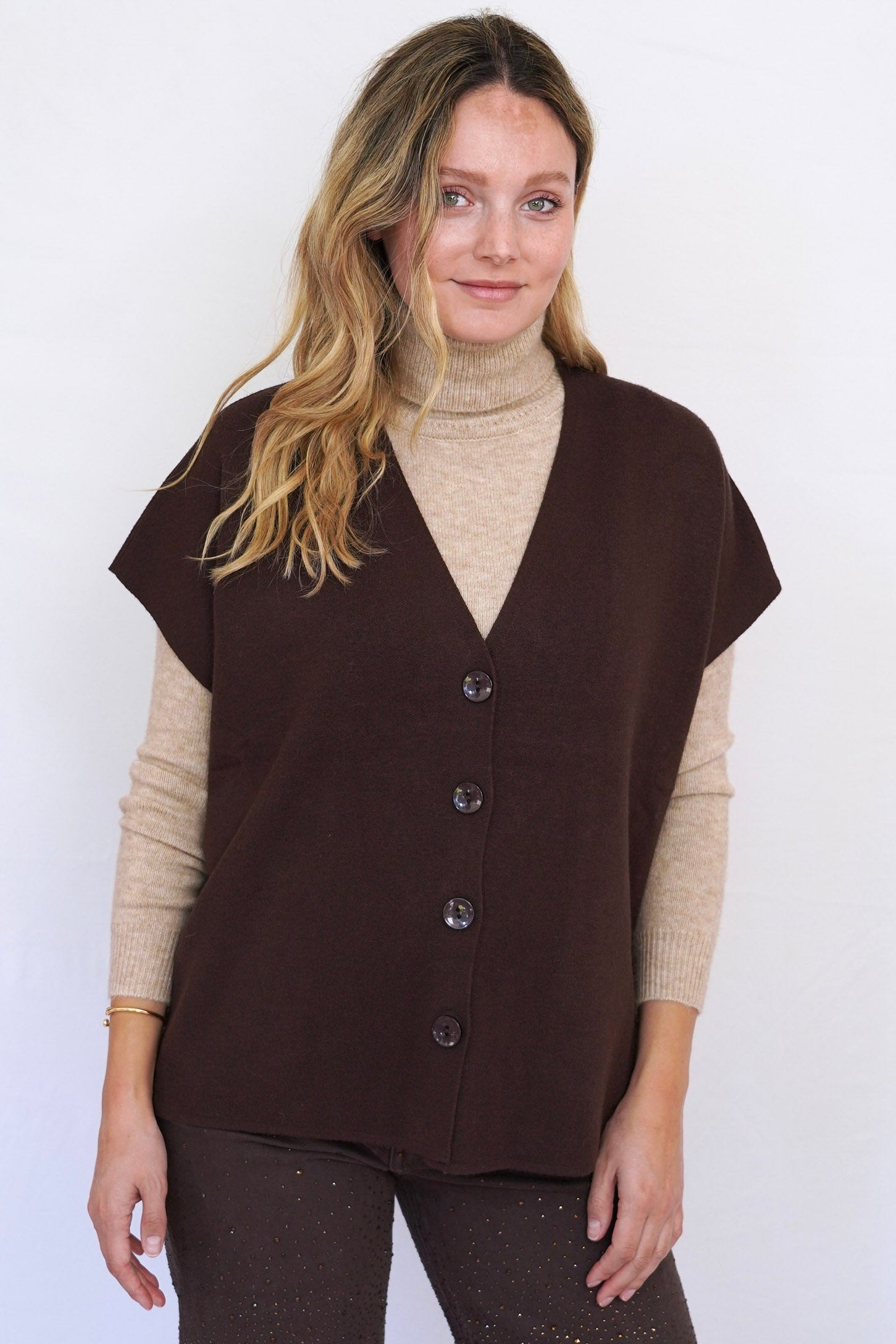 Chaleco cardigan chocolate
