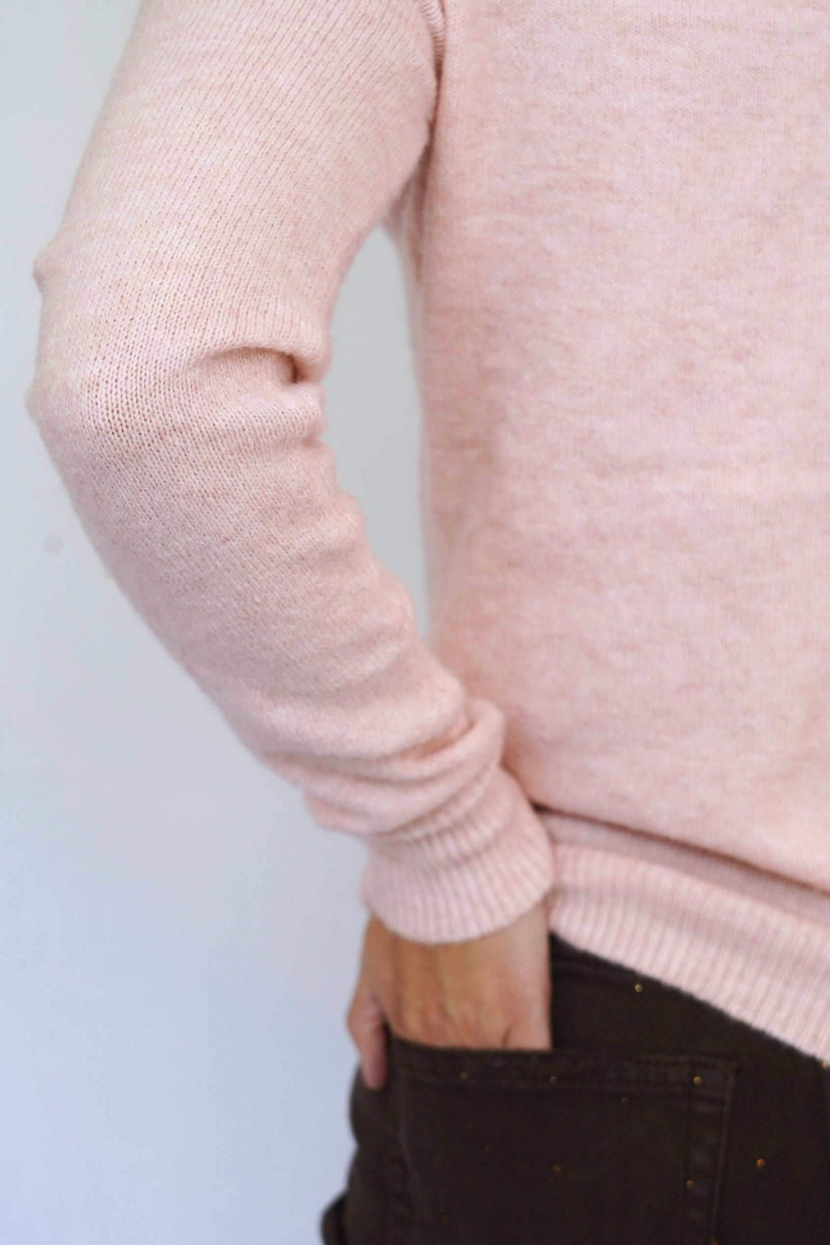 Chaleco lana turtleneck rosado baby