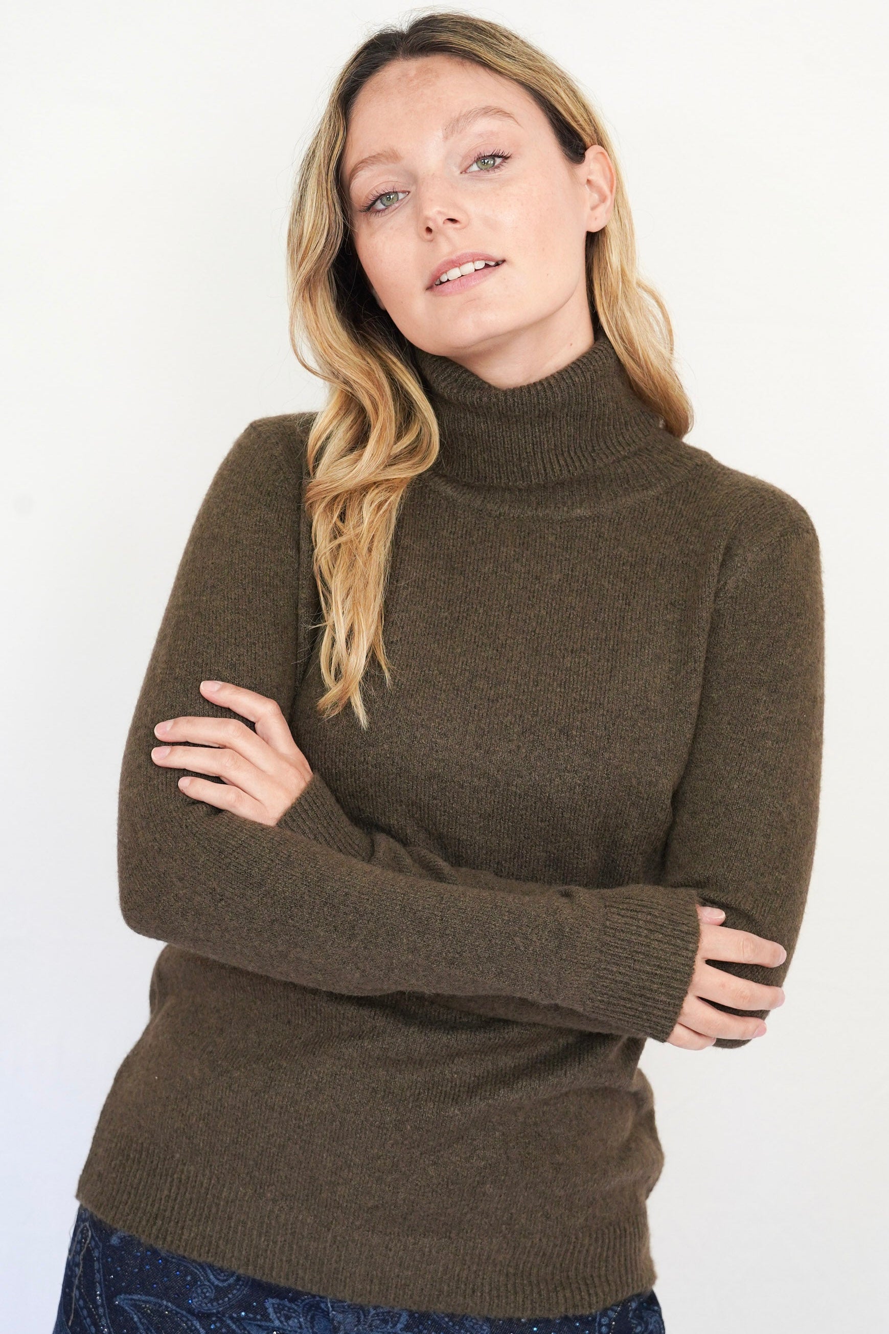 Chaleco lana turtleneck chocolate