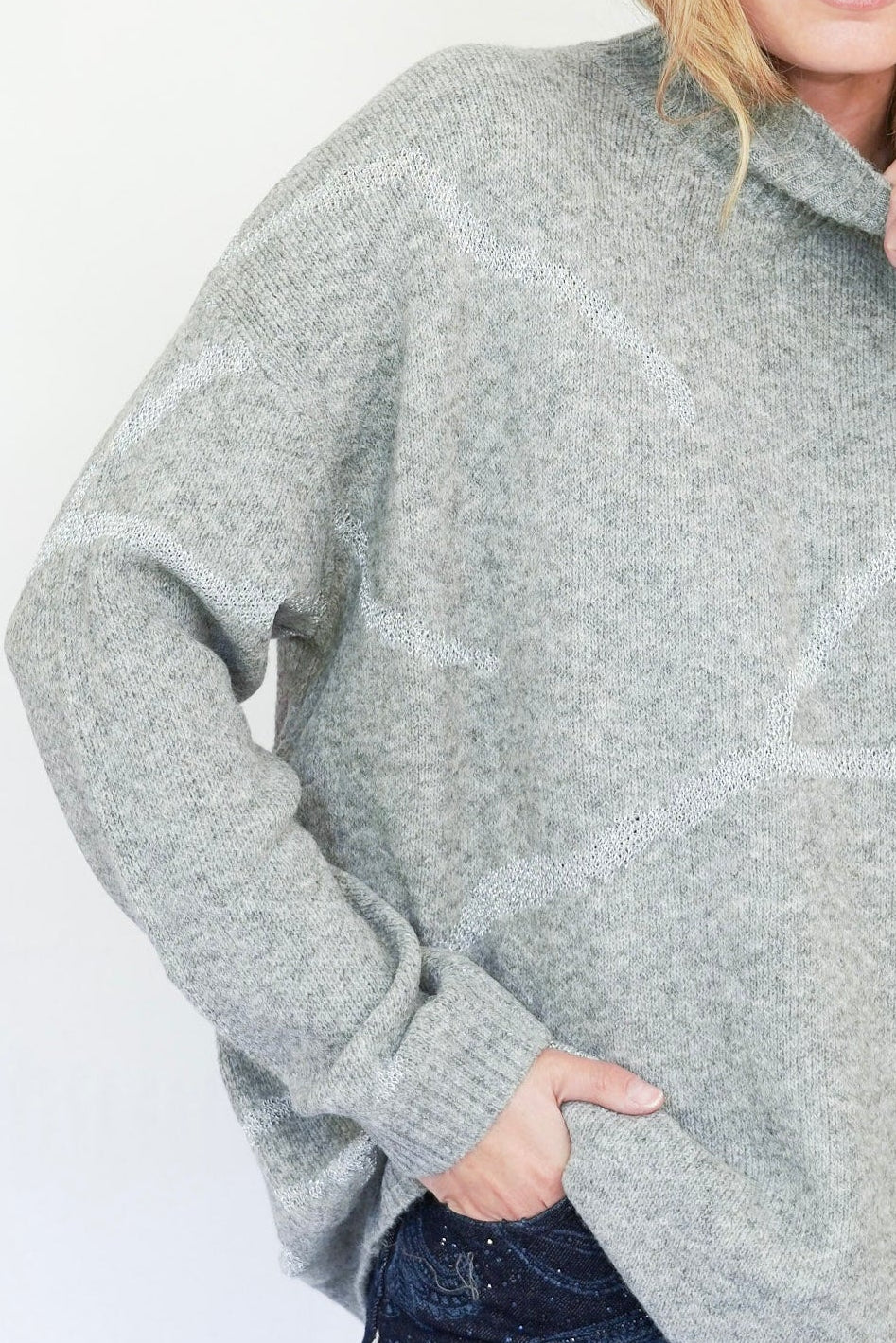 Chaleco cashmere detalles lurex gris