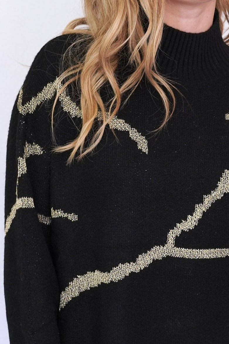 Chaleco cashmere detalles lurex negro