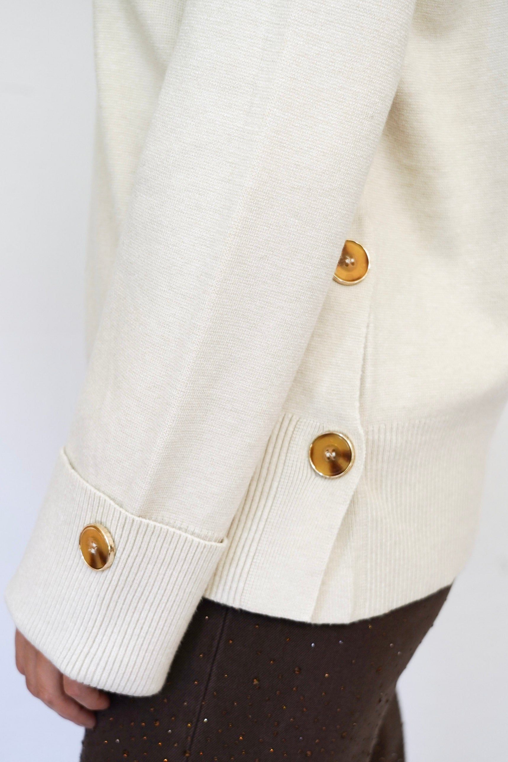 Chaleco crew-neck crema