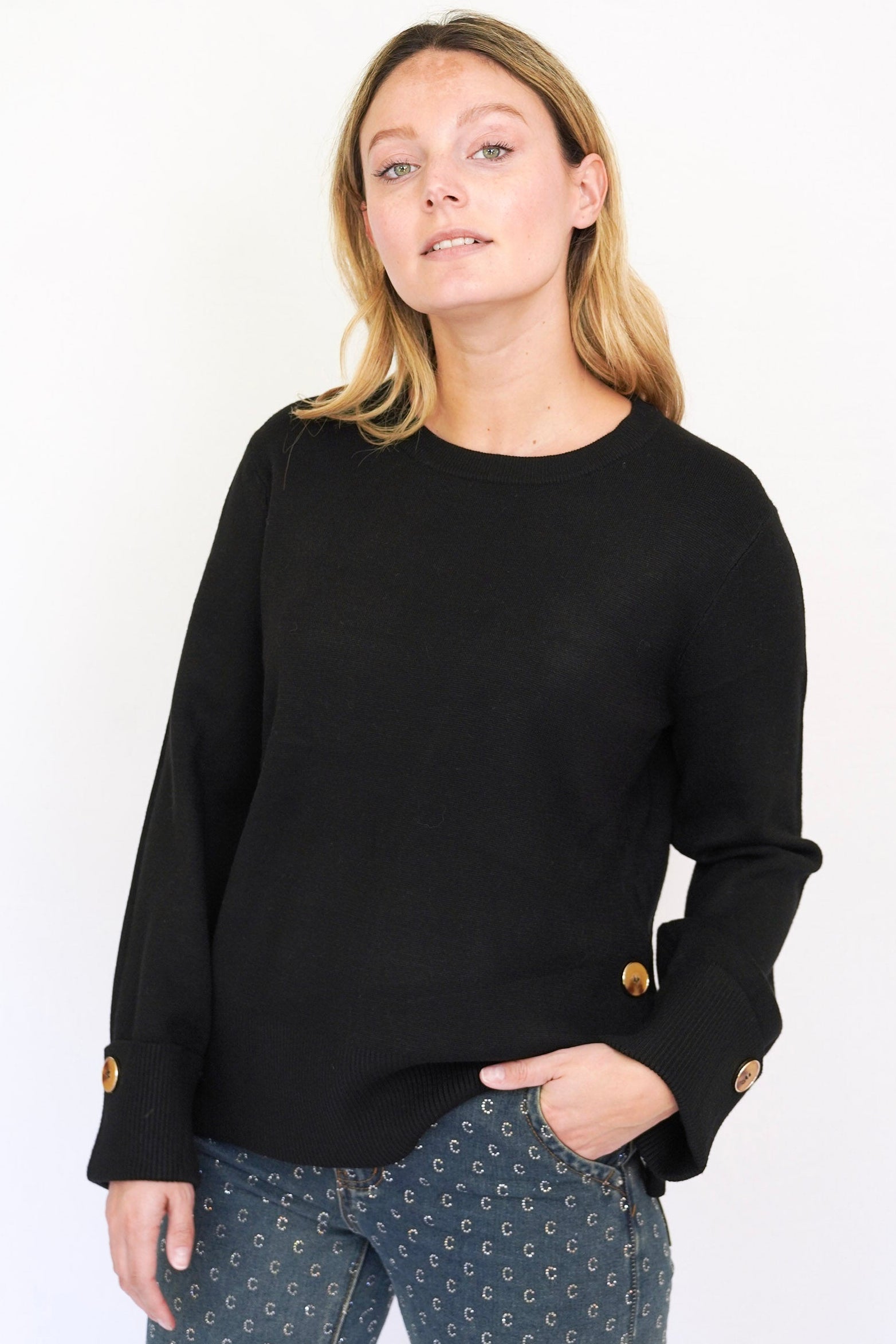 Chaleco crew-neck negro