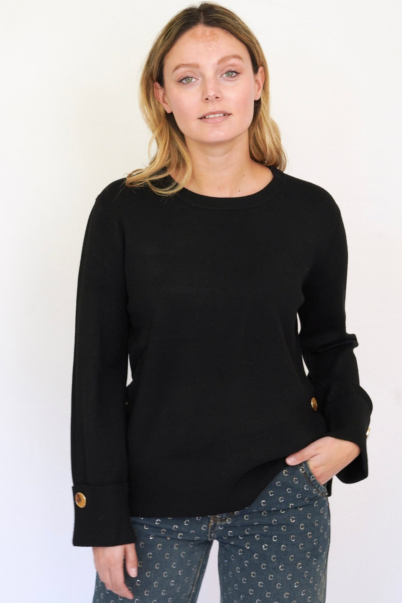 Chaleco crew-neck negro