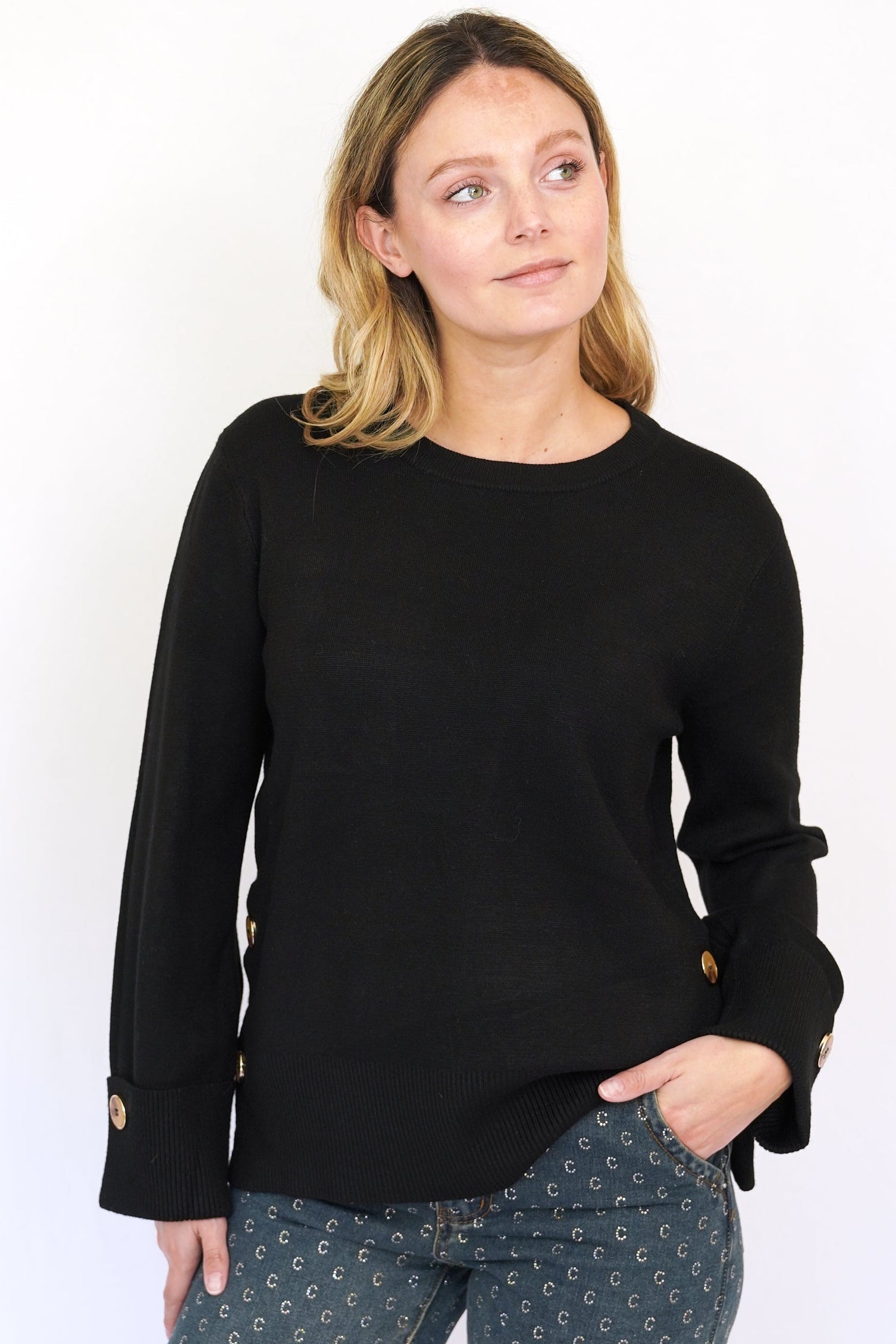 Chaleco crew-neck negro