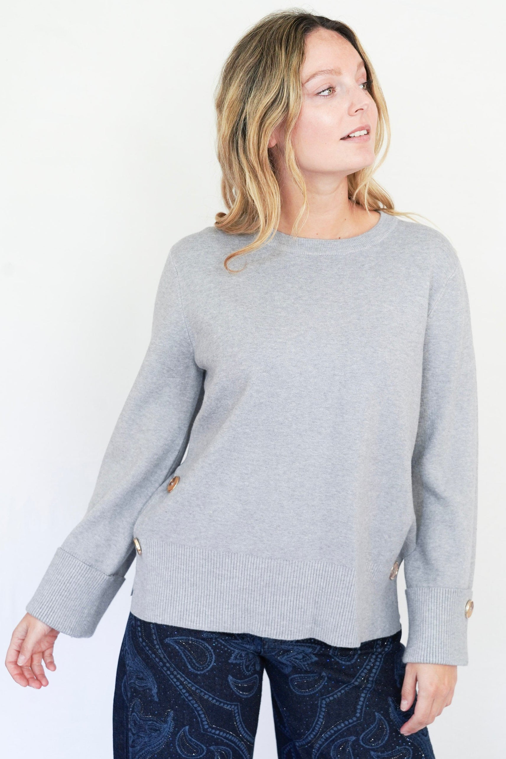 Chaleco crew-neck gris