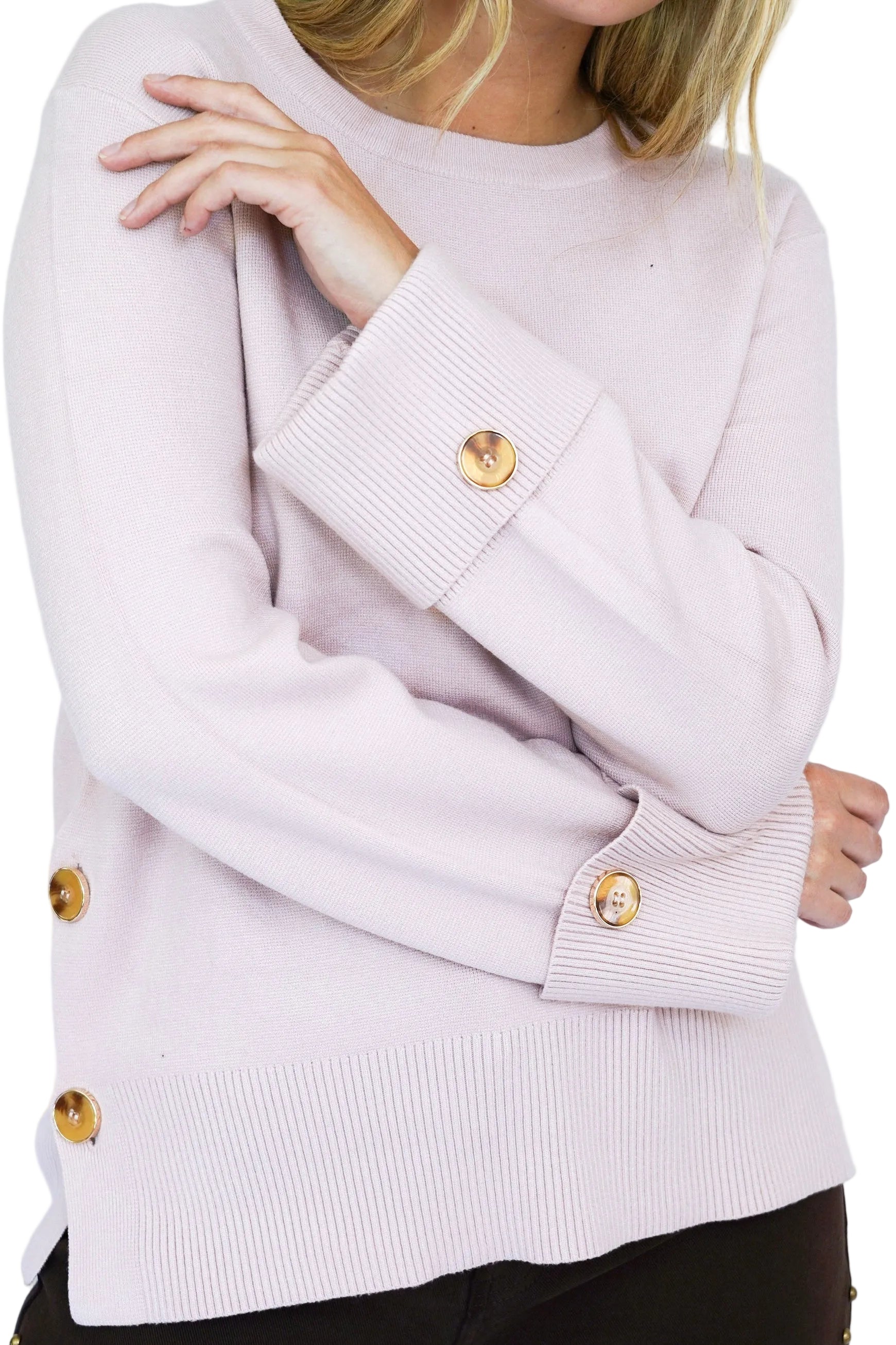 Chaleco crew-neck rosado baby