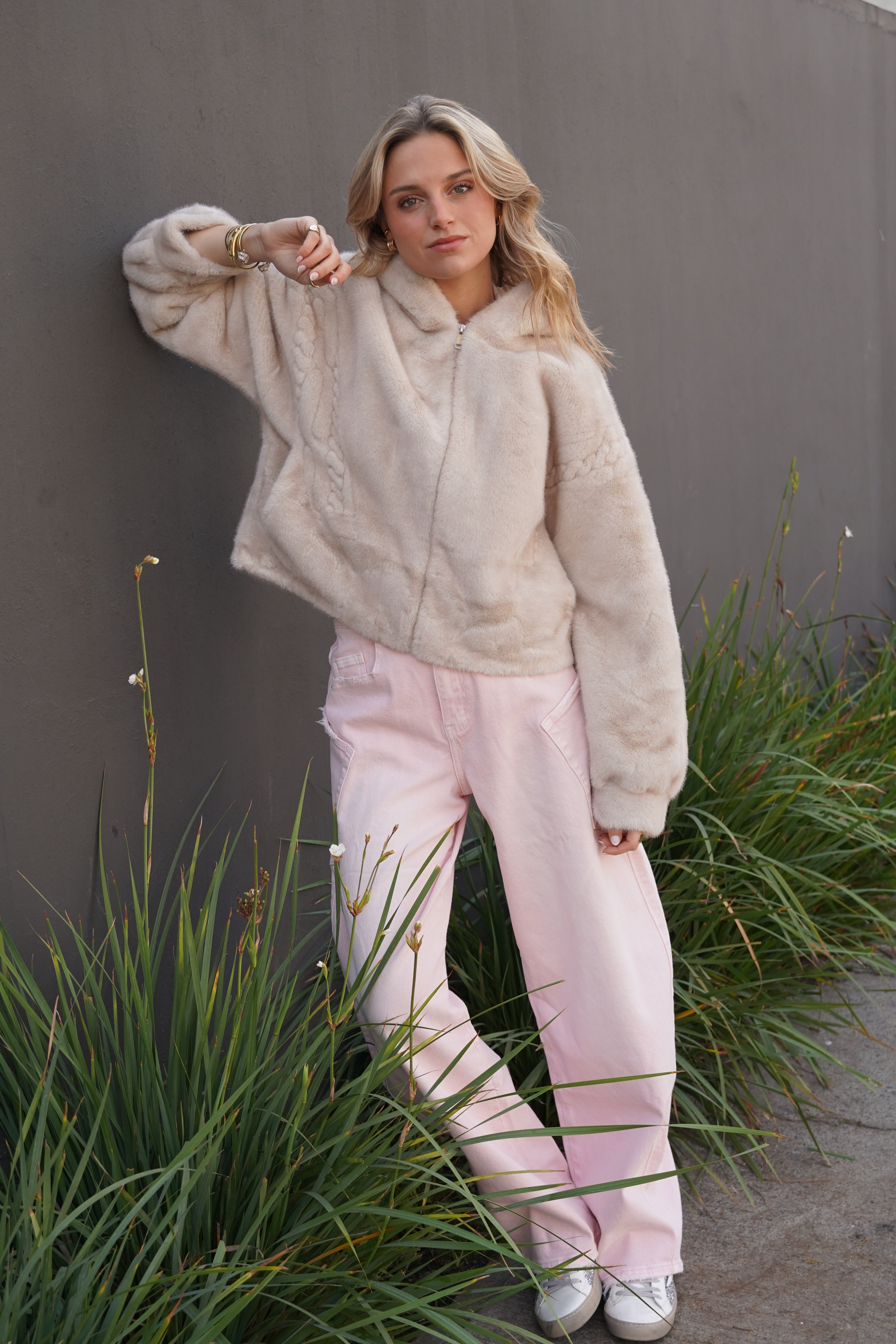 Pantalón balloon pocket side rosado baby