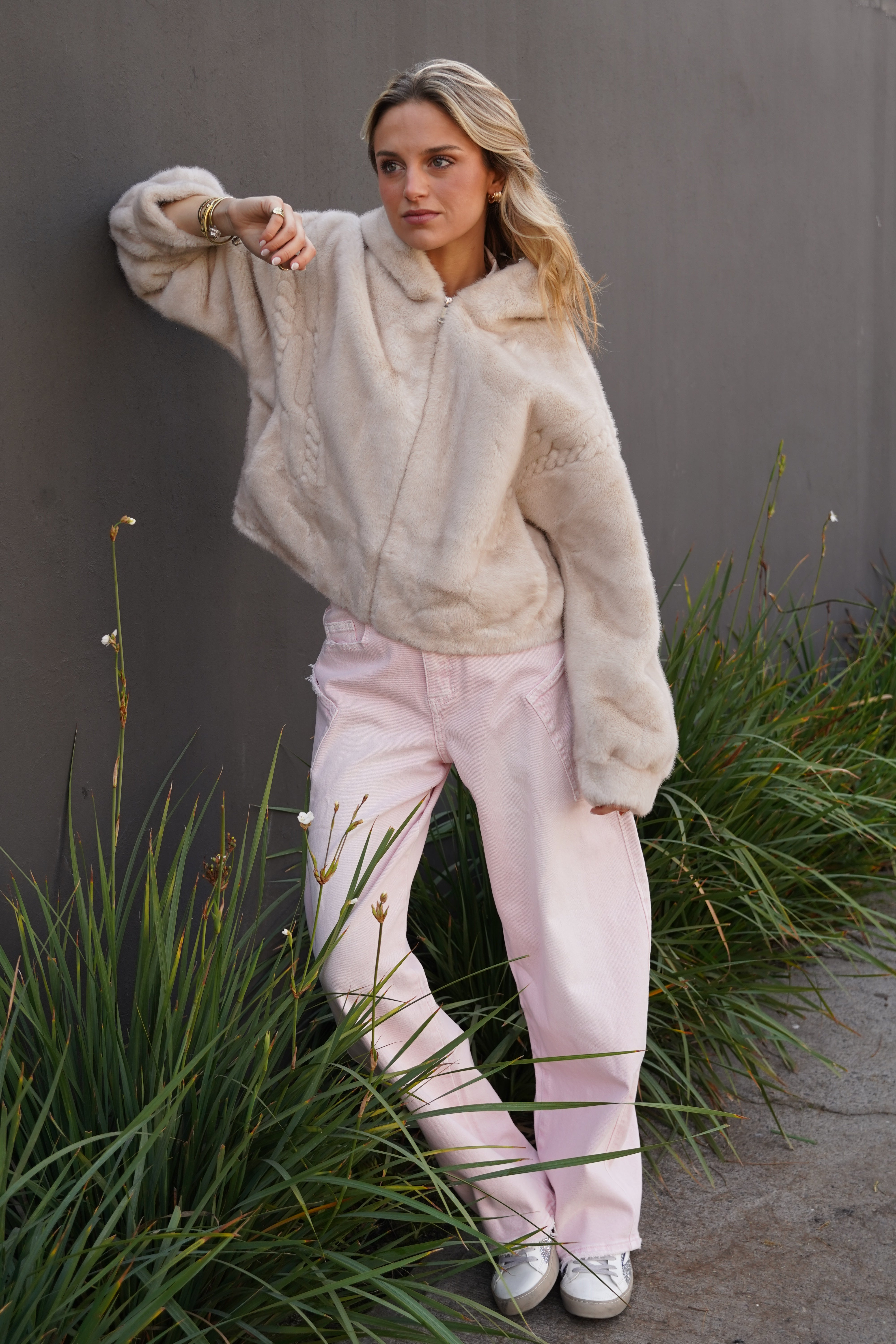 Pantalón balloon pocket side rosado baby