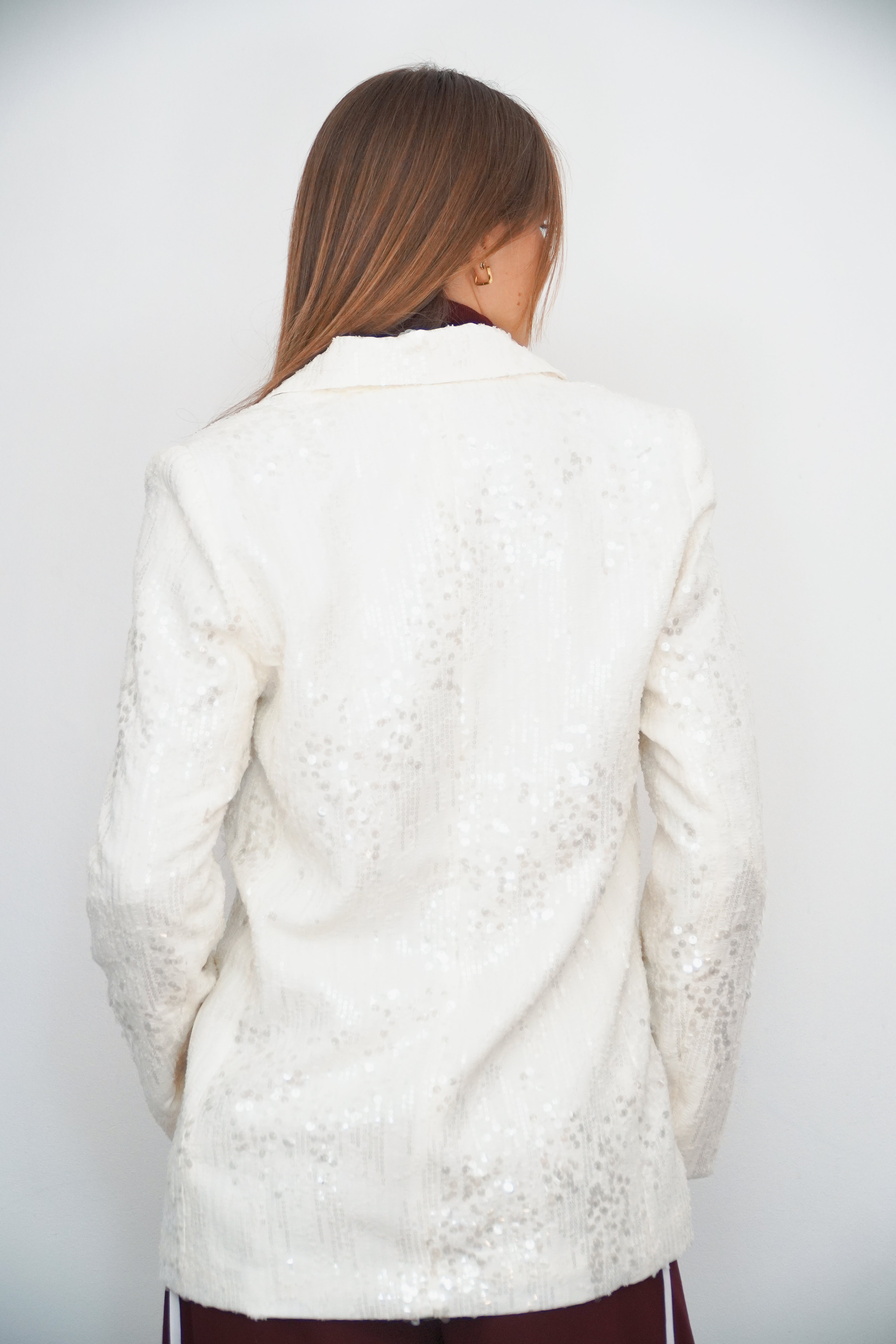 Blazer blanco de lentejuelas